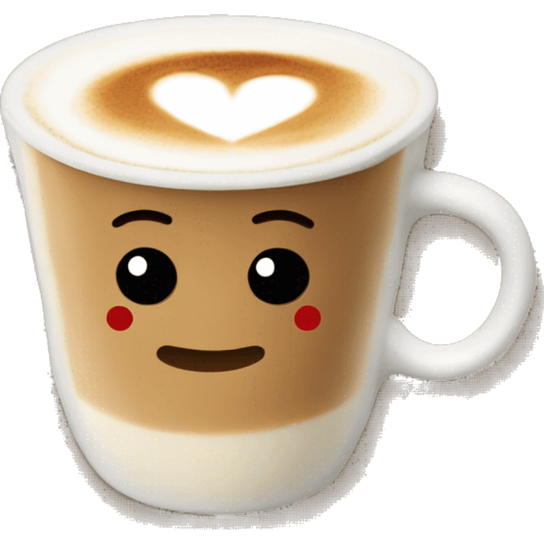 Latte with heart latte art emoji