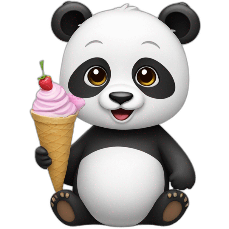 Panda eating ice cream emoji