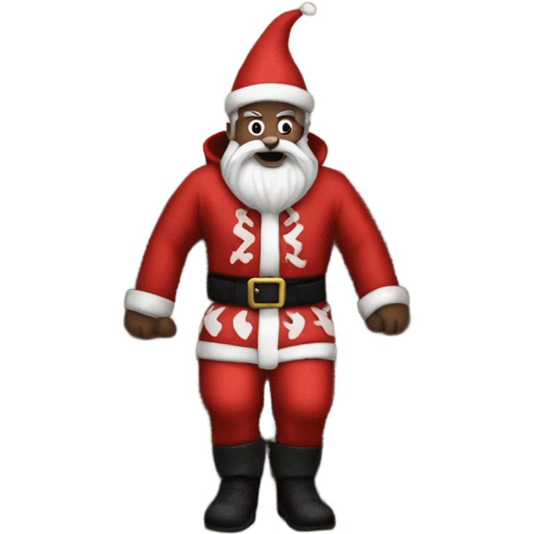 Satan dressed as Santa sitting on a shelf  emoji