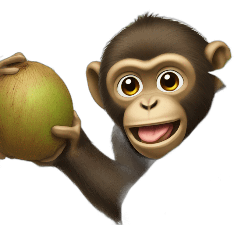 a monkey screwing a coconut emoji