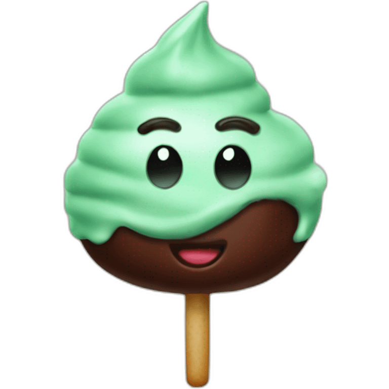 Glace menthe chocolat emoji