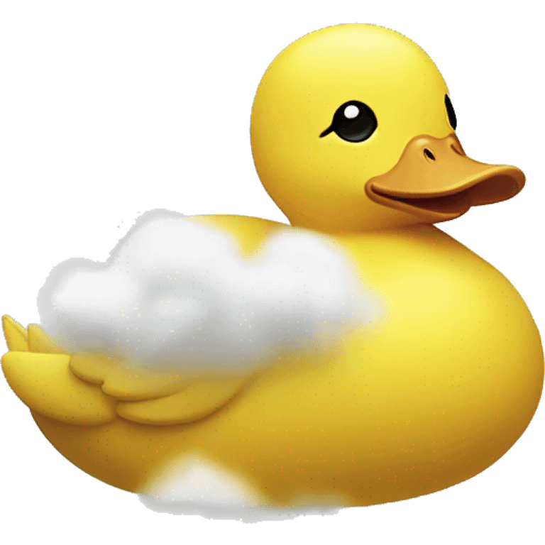 Yellow duck in a cloud  emoji