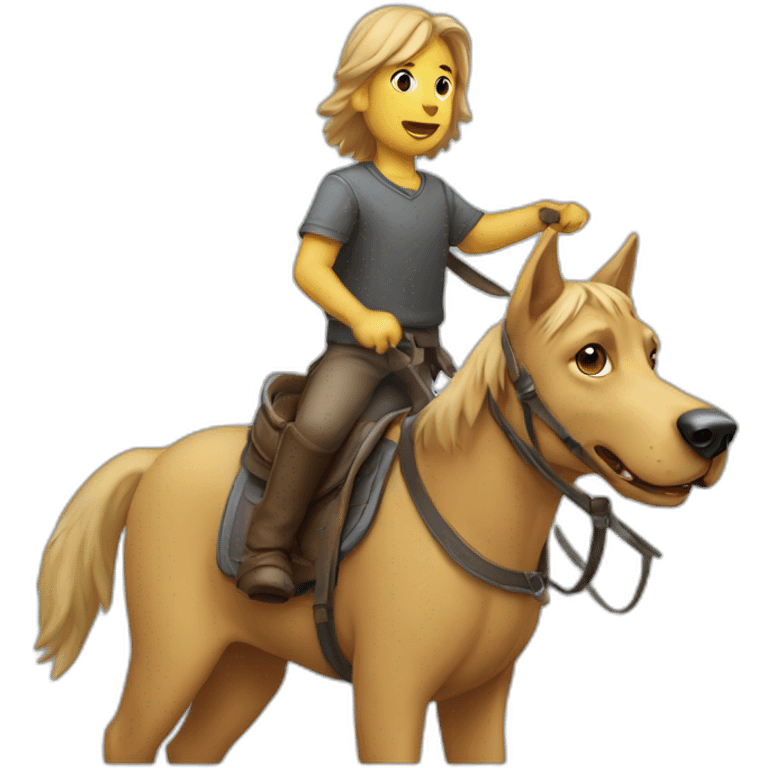 chien sur cheval emoji