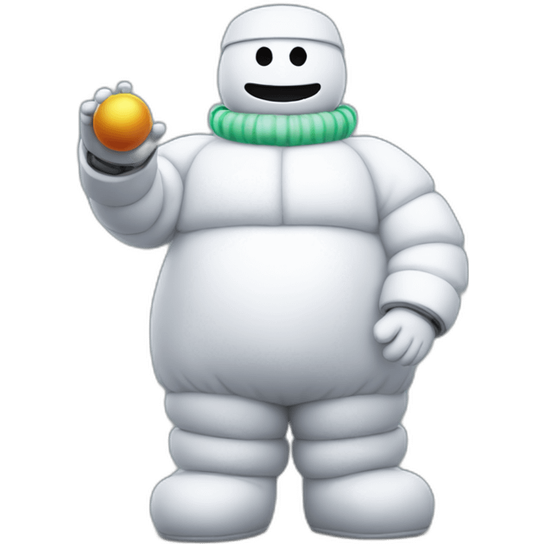 full body christmas michelin man snowman in vr headset emoji