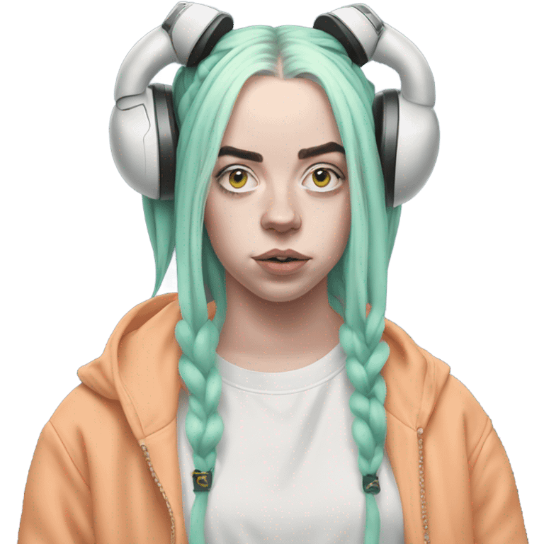 Billie eilish with space buns  emoji