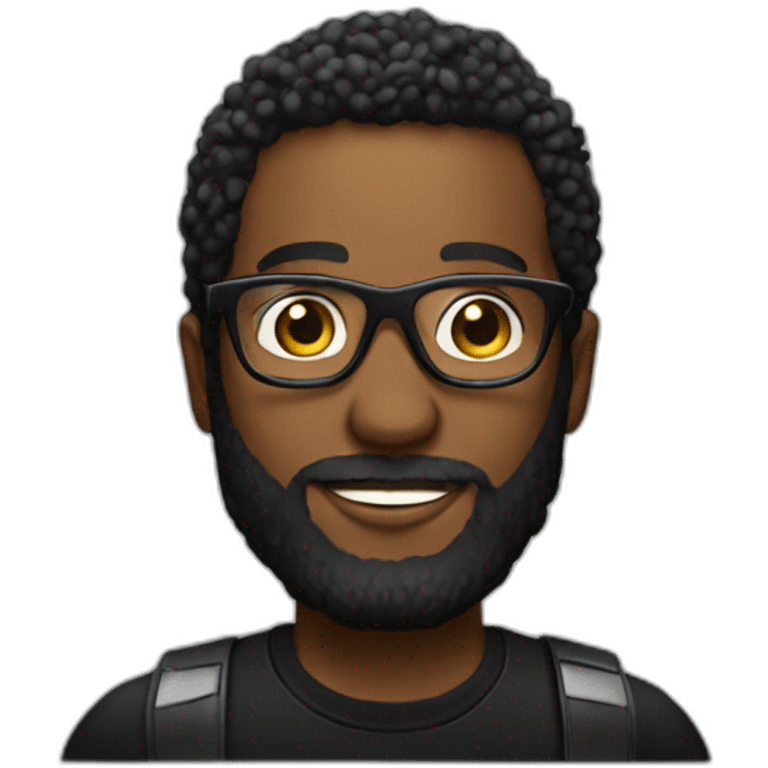 Black dj with a beard in glasses emoji