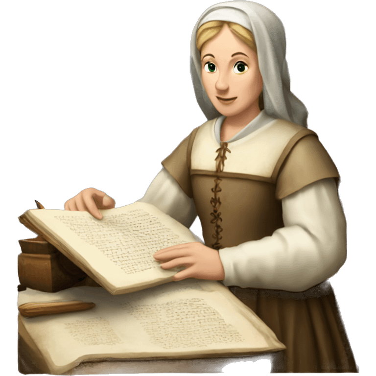 caucasian medieval scribe womenscribe emoji