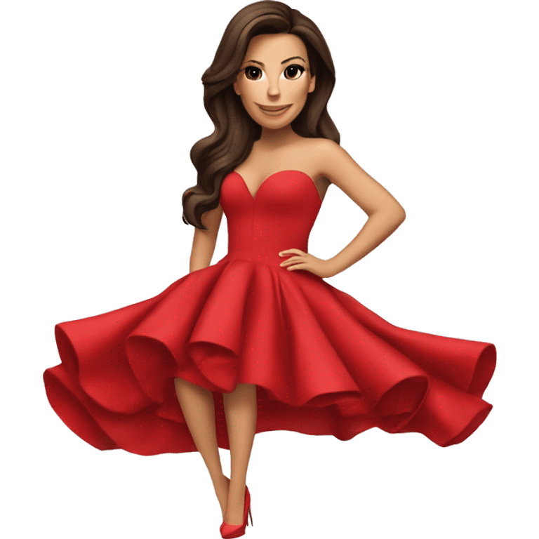 Eva Longoria in red dress emoji