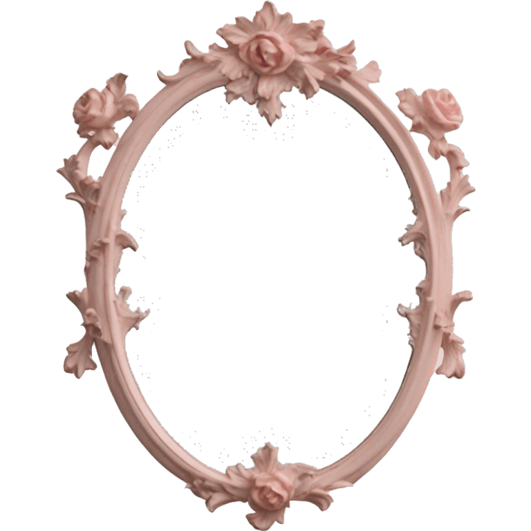 vintage rococo light pink dainty floral mirror emoji