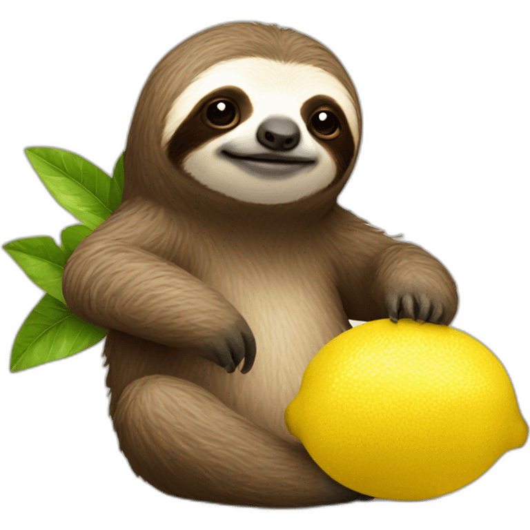 Sloth with lemon emoji