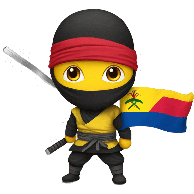 Ninja con bandera de ecuador  emoji