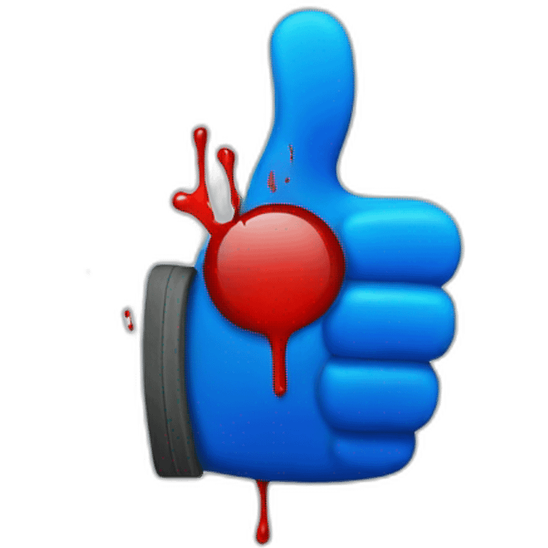 thumbs up blue bloodied gloves emoji