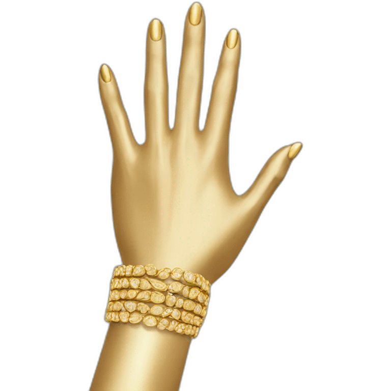 Hand with gold jewellery emoji