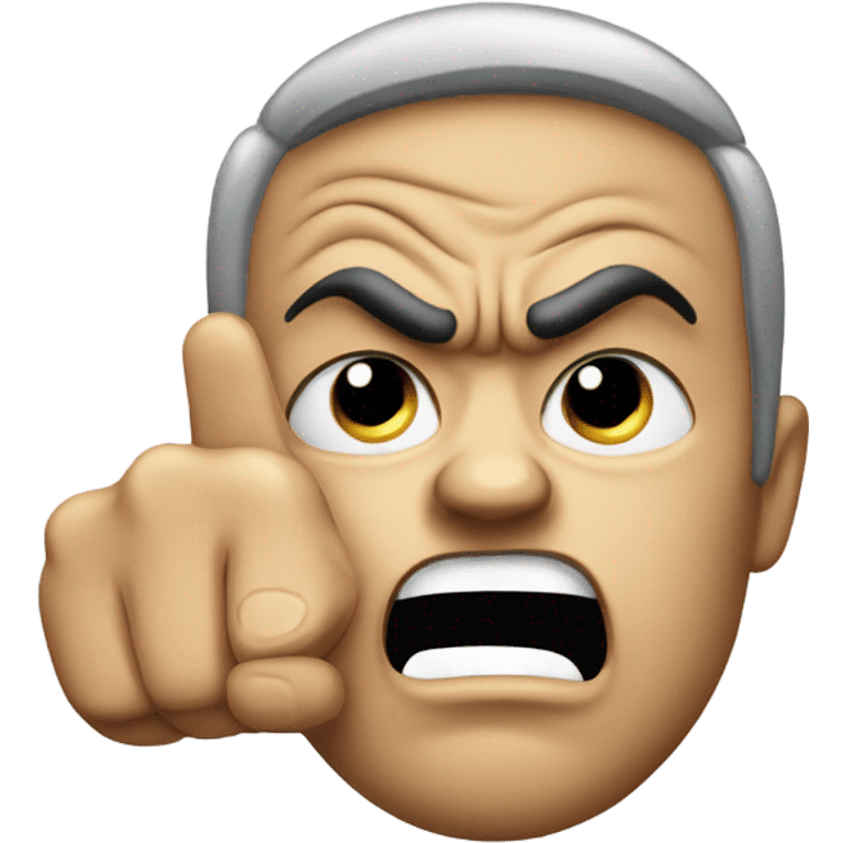 angry face with finger pointing straight emoji