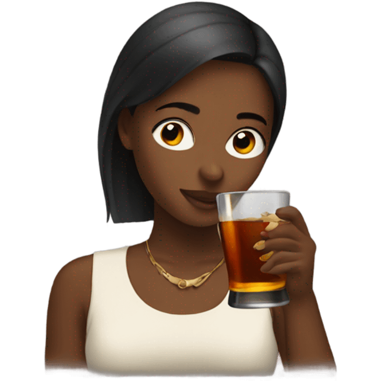 Girl drinking hennessy  emoji