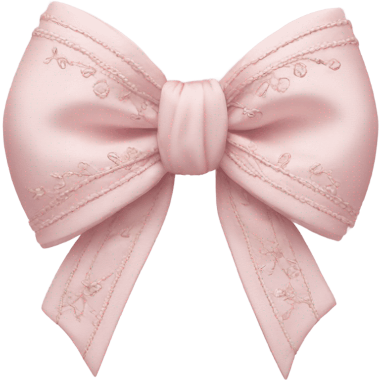 Soft pink bow with embroidery  emoji