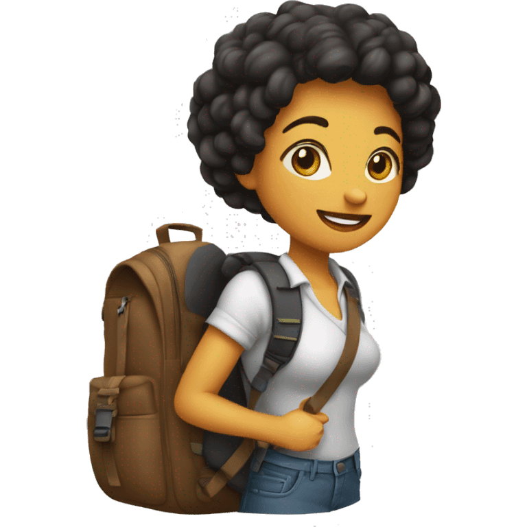 mochila nas costas, mulher emoji