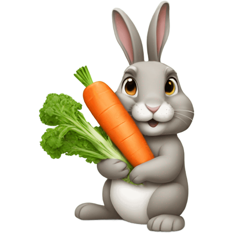 Rabbit eat carrot emoji