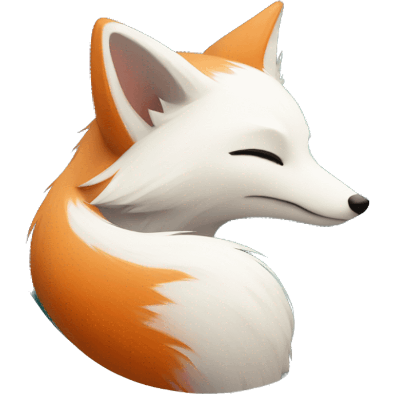 White fox and Red fox hugging best friends emoji