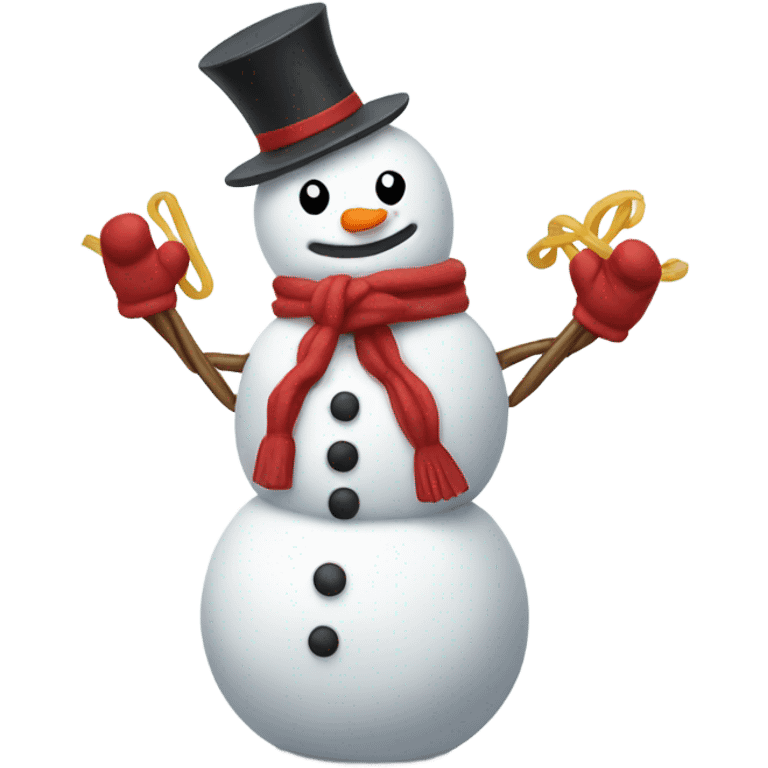 snowman with noodle arms emoji