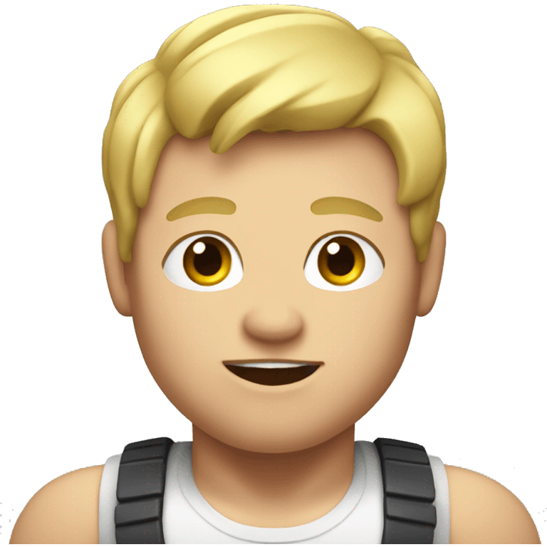 fat blonde boy with muscles emoji