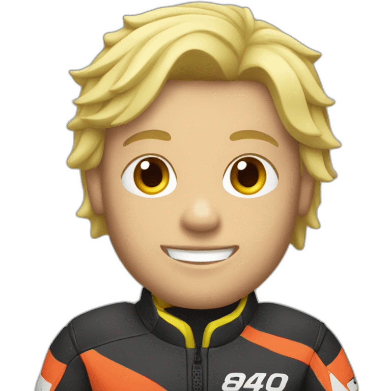 A blond man on a motocross bike emoji