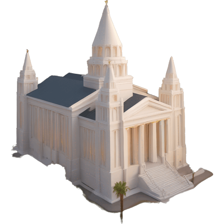 Mormon temple church at sunrise emoji