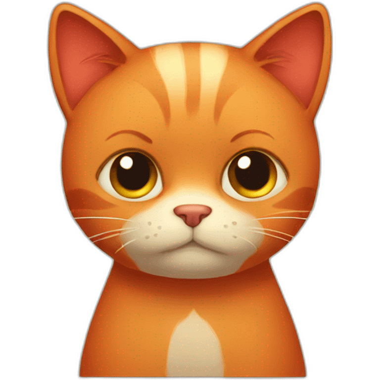 Red cat sad emoji