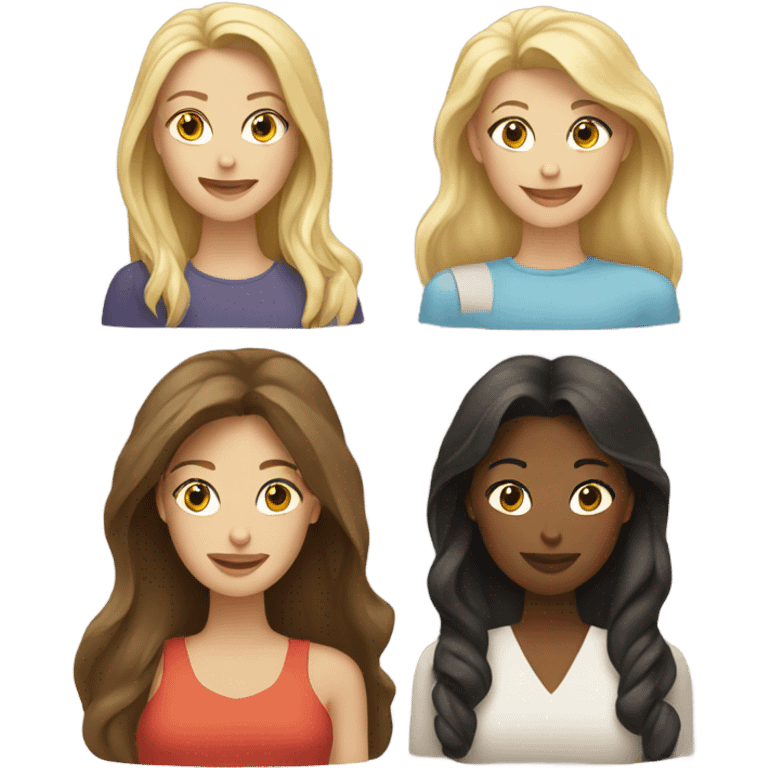 Two blondes and two brunettes emoji