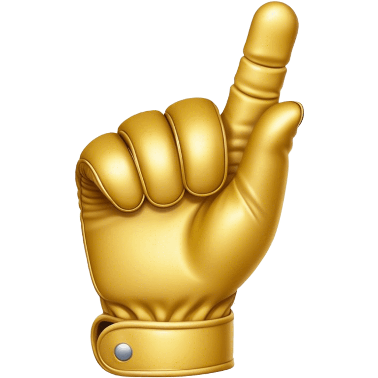 Golden glove hand pointing emoji