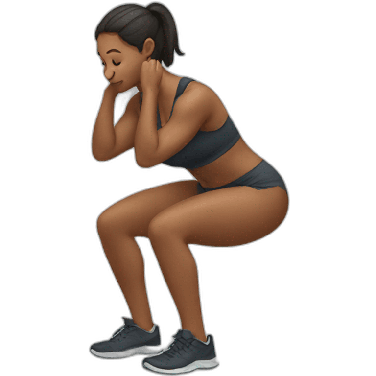 woman doing squat emoji