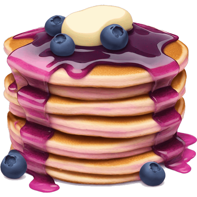 Blueberry pink pancakes  emoji