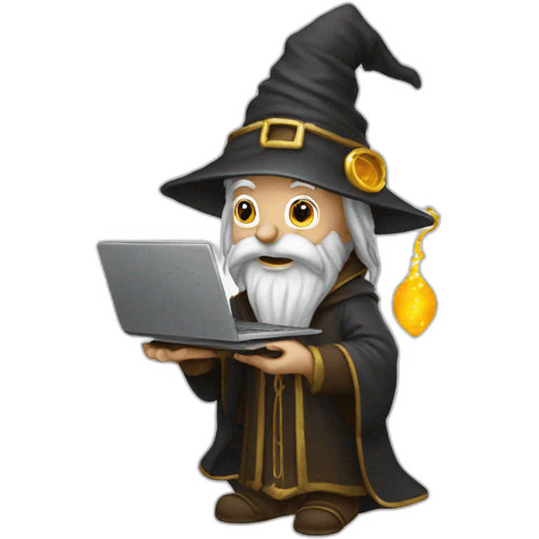 wizard with computer emoji