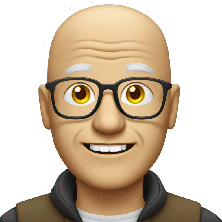 Bald old man with yellow teeth and glasses  emoji