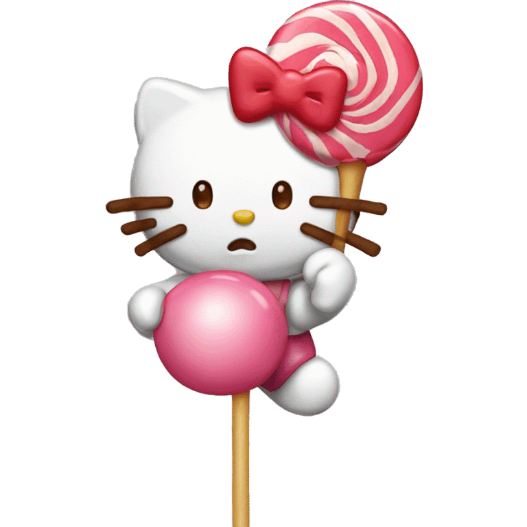 Hello kitty eating a lollipop  emoji