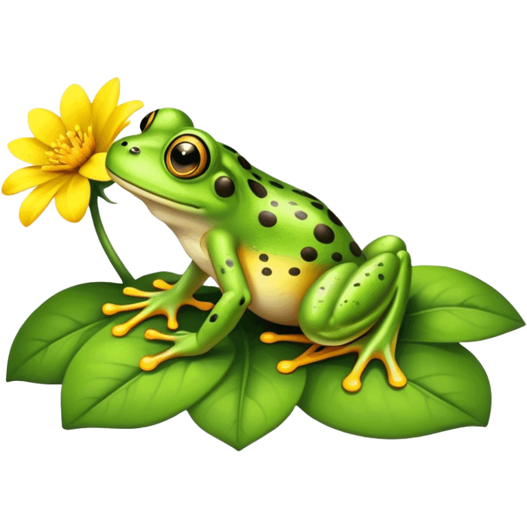 Frog on a flower emoji