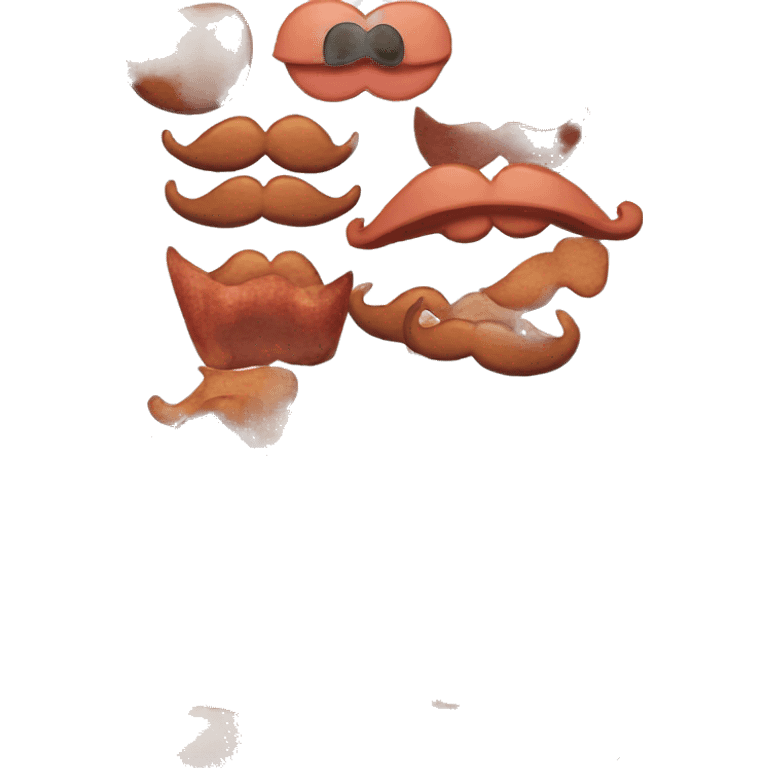 Funny moustache funny bacon emoji