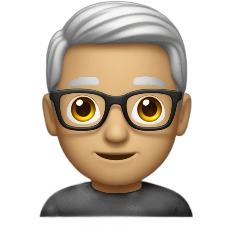 tim cook with a black macbook pro emoji