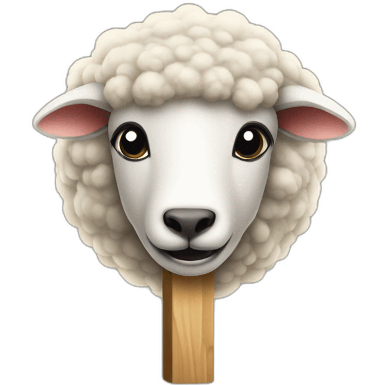 a sheep bound to a stake emoji