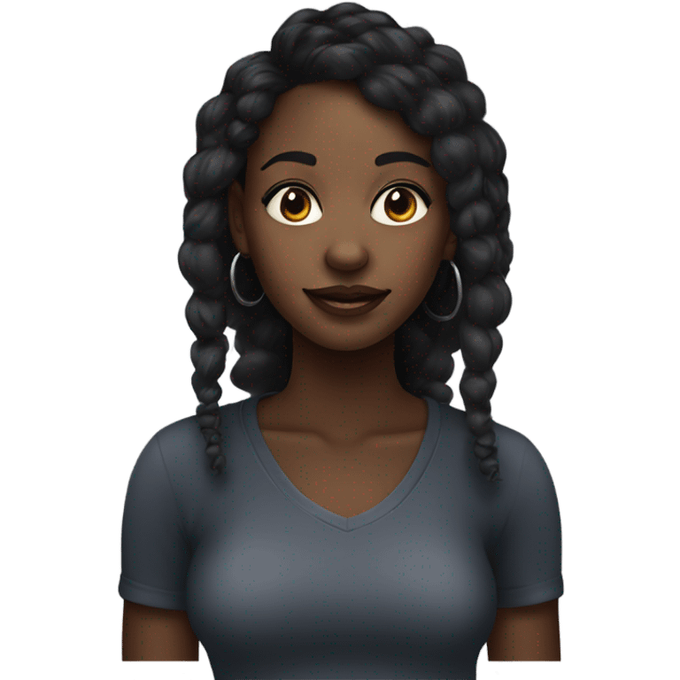 a black girl with nose piercing  emoji