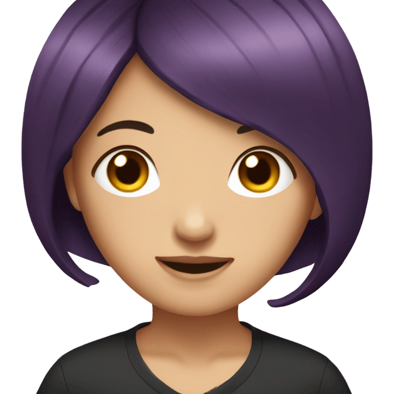 Im asian girl with aubergine hair long  emoji