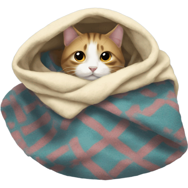 Cat in blankets  emoji