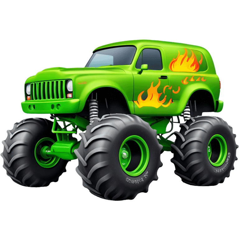 Grave Digger - Monster Jam (Model Year: 2022) (Iconic colour: Green with flames) emoji