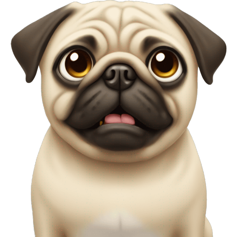 Dog  pug waking up  emoji