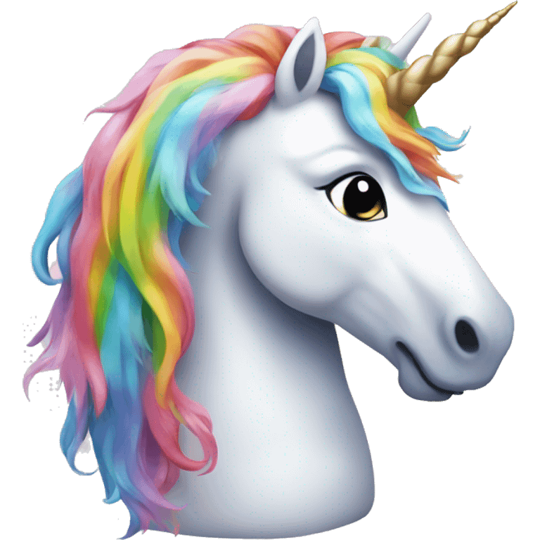 Unicorn on a rainbow emoji