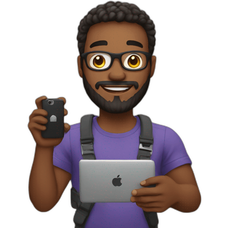 Content creator with a phone in his hands emoji