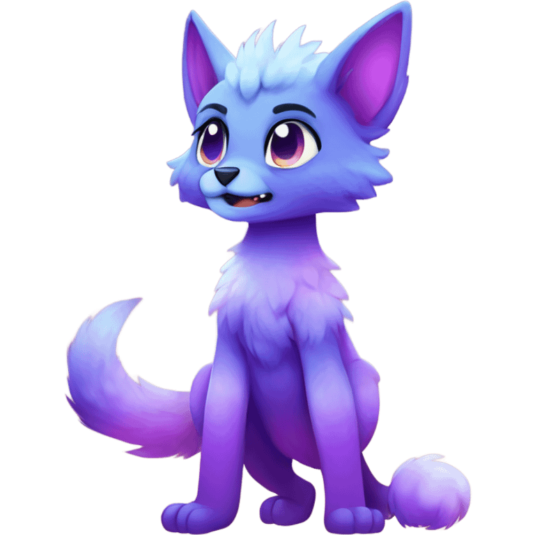 gradient-Sparkle-nebula-fursona anthropomorphic furry Fakémon full body emoji