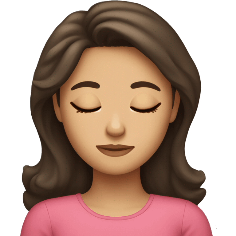 Brunette girl sleeping emoji