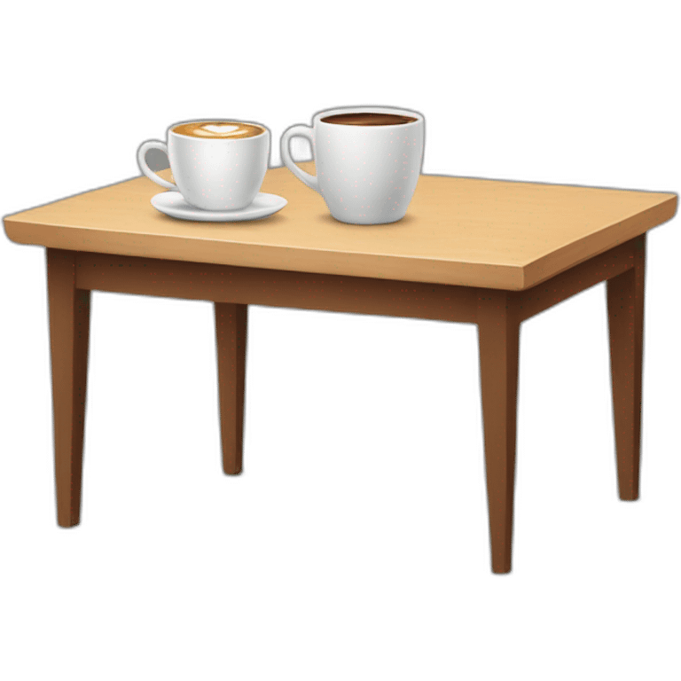 table with coffee emoji