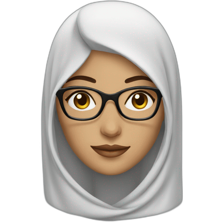 beautiful arab woman with glasses and smooth hair emoji